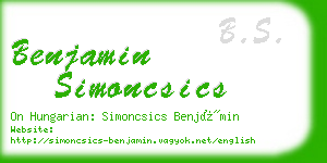 benjamin simoncsics business card